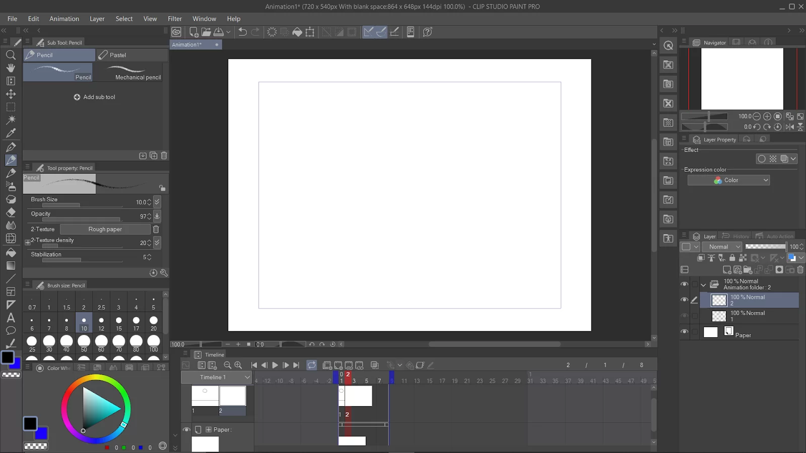 Pencil Tool in Clip Studio Paint