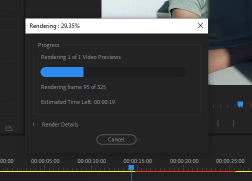 Rendering progress bar