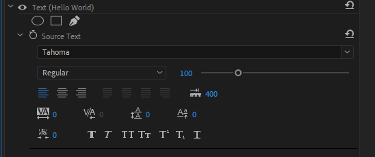 text settings