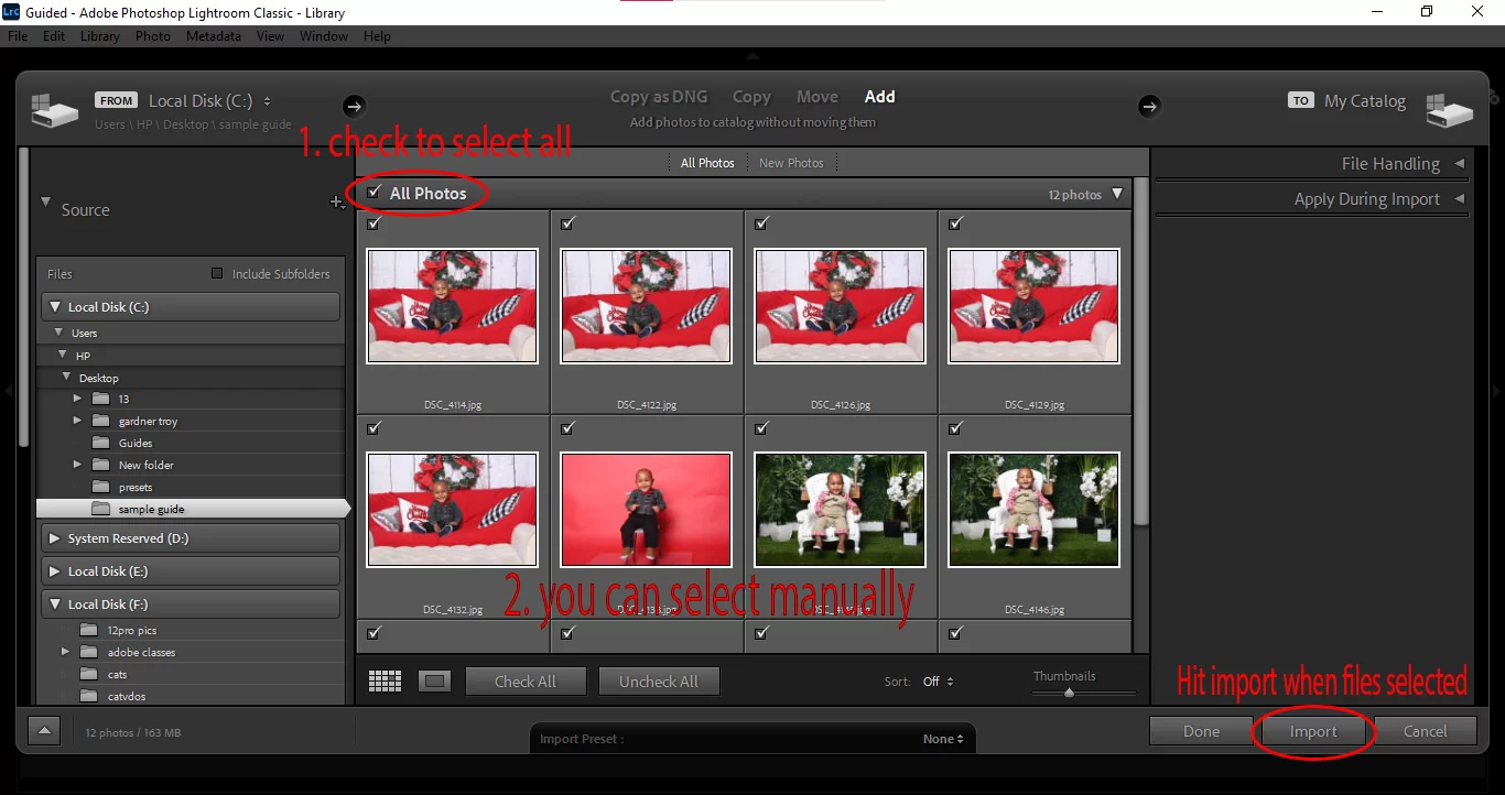 Select All Photos in Lightroom