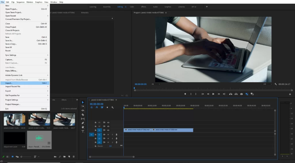 Import video Premiere Pro