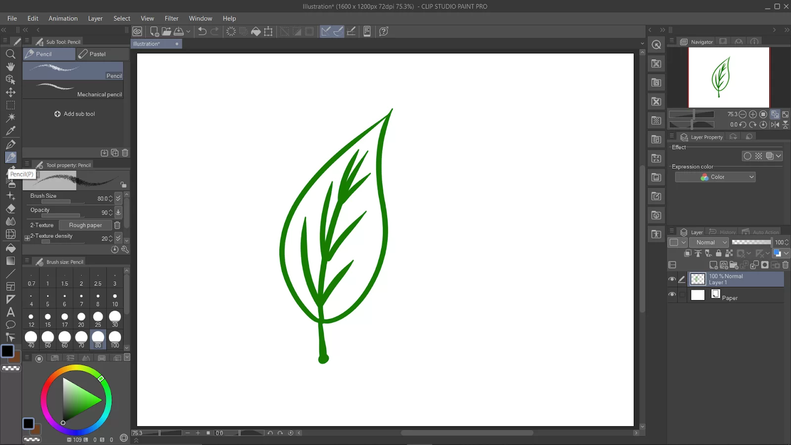 Pencil Tool in Clip Studio Paint