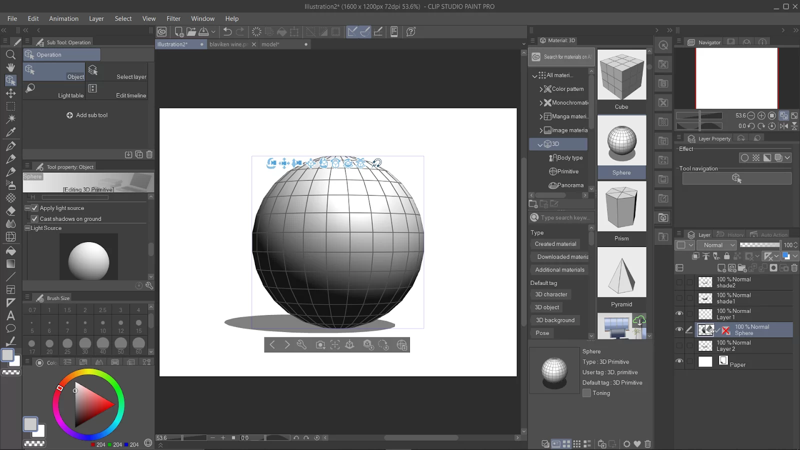 3D Materials Option in Clip Studio Paint