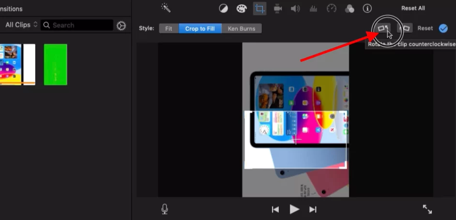 Rotate Clip in iMovie
