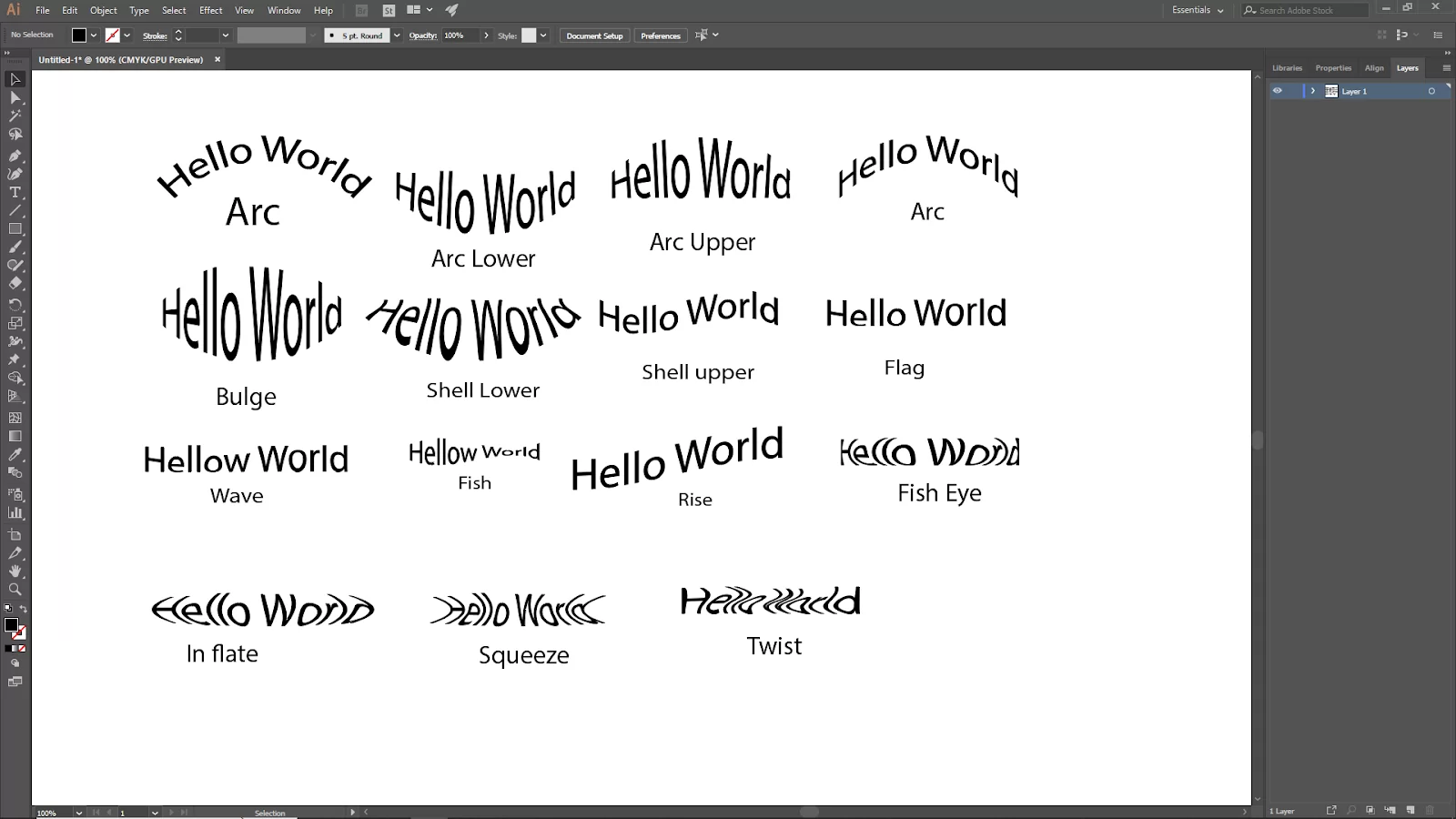 Warped Text Styles Illustrator