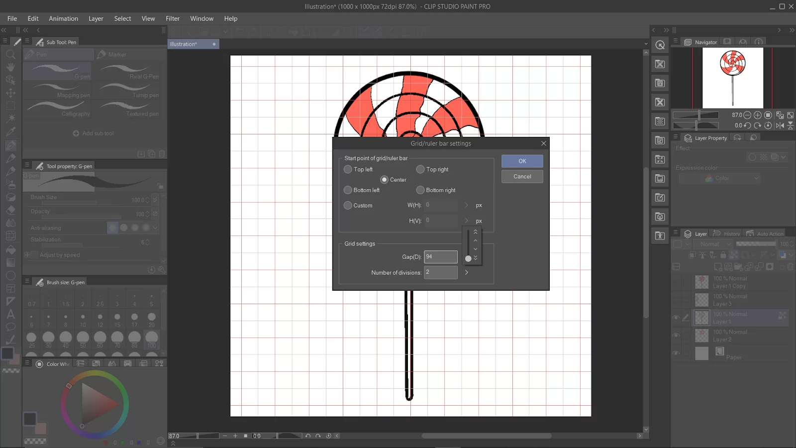 Grid/Ruler Settings in Clip Studio Paint