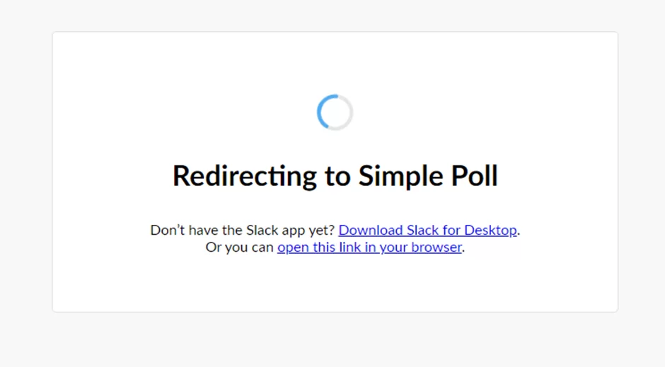 redirecting to simple poll