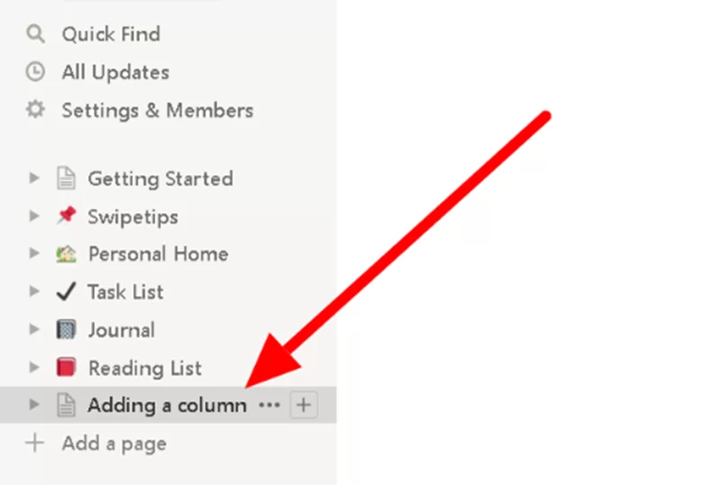select Adding a Column