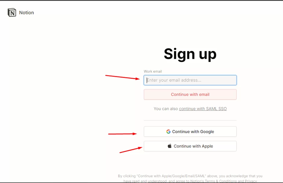sign up