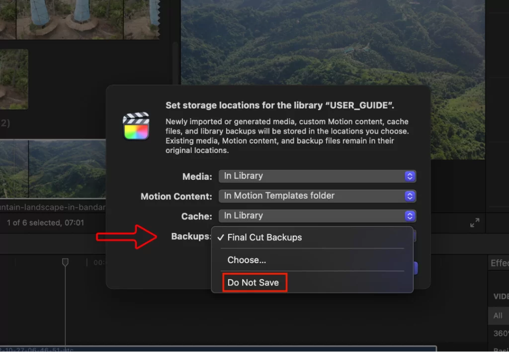 Final cut pro panel 