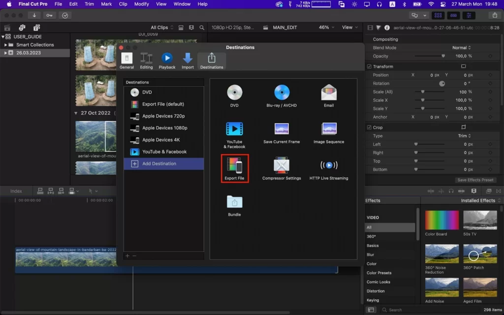 Export file